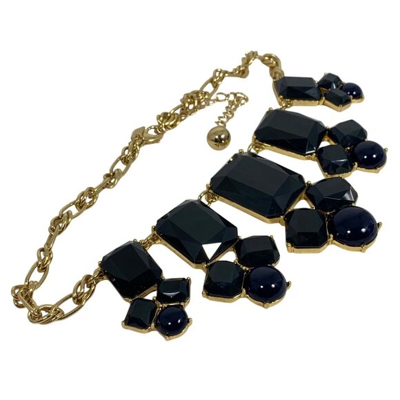 Kate Spade Jackpot Jewels Chunky Statement Collar Necklace Navy Blue + Dustbag - Picture 2 of 8